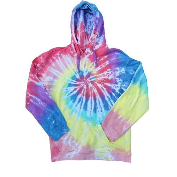 Ivory Ella Tie-dye Hoodie Sweatshirt  size Medium Oversized Rainbow Elephant NEW - Picture 4 of 10